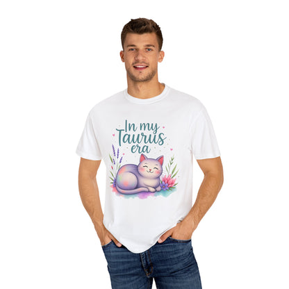 In My Taurus Era – Colorful Zodiac Cat Tee