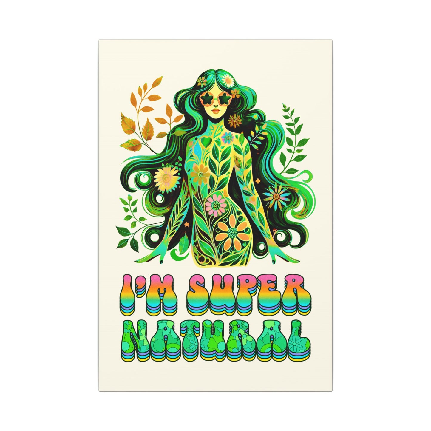 I’m Super Natural – Retro Radiant Affirmation Canvas Wall Art - Enchanted Sky