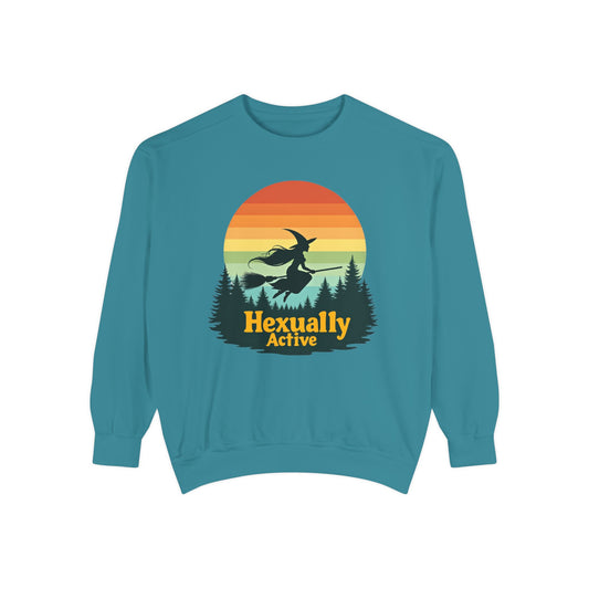 Hexually Active Unisex Crewneck – Sassy Retro Comfort Colors Midweight Sweatshirt