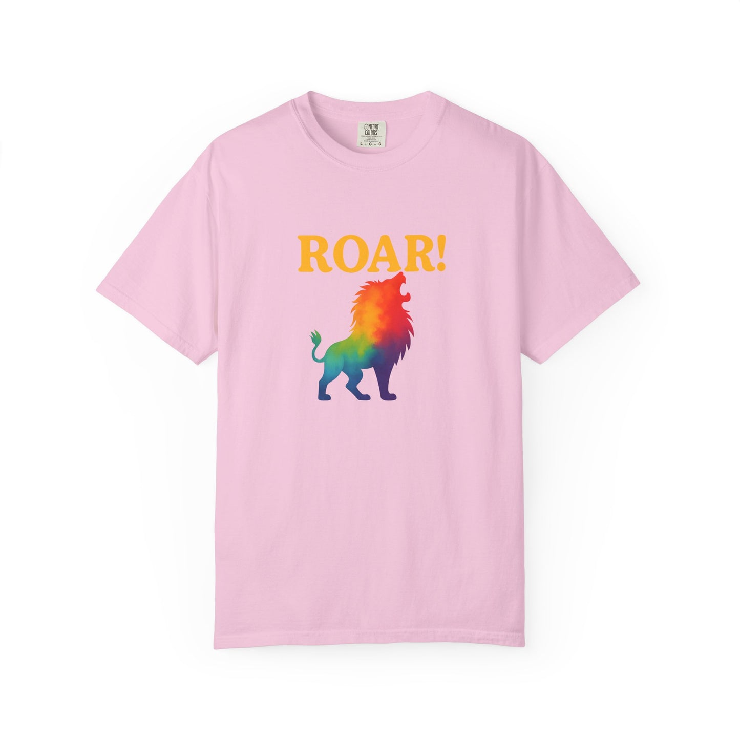 ROAR! – Retro Rainbow Lion Tee for Cosmic Confidence
