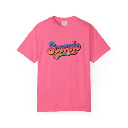 Scorpio Retro Groovy Tee – Multicolor Zodiac Shirt