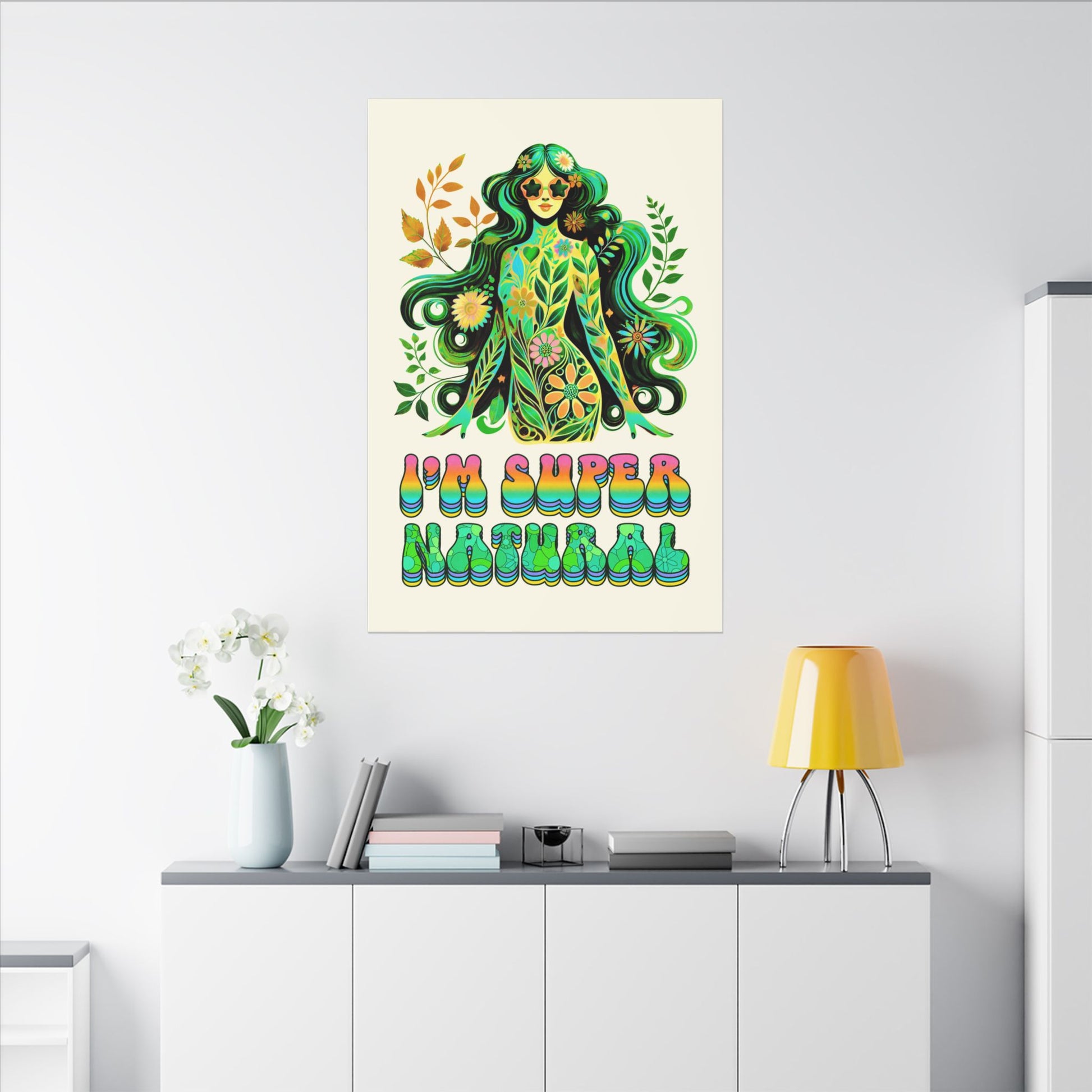 I’m Super Natural – Retro Radiant Affirmation Canvas Wall Art - Enchanted Sky