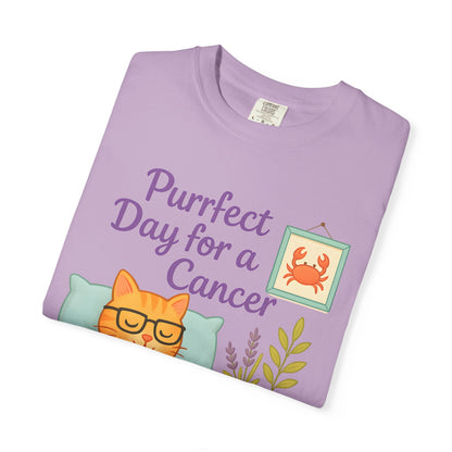 Purrfect Day for a Cancer – Funny Zodiac Cat Tee