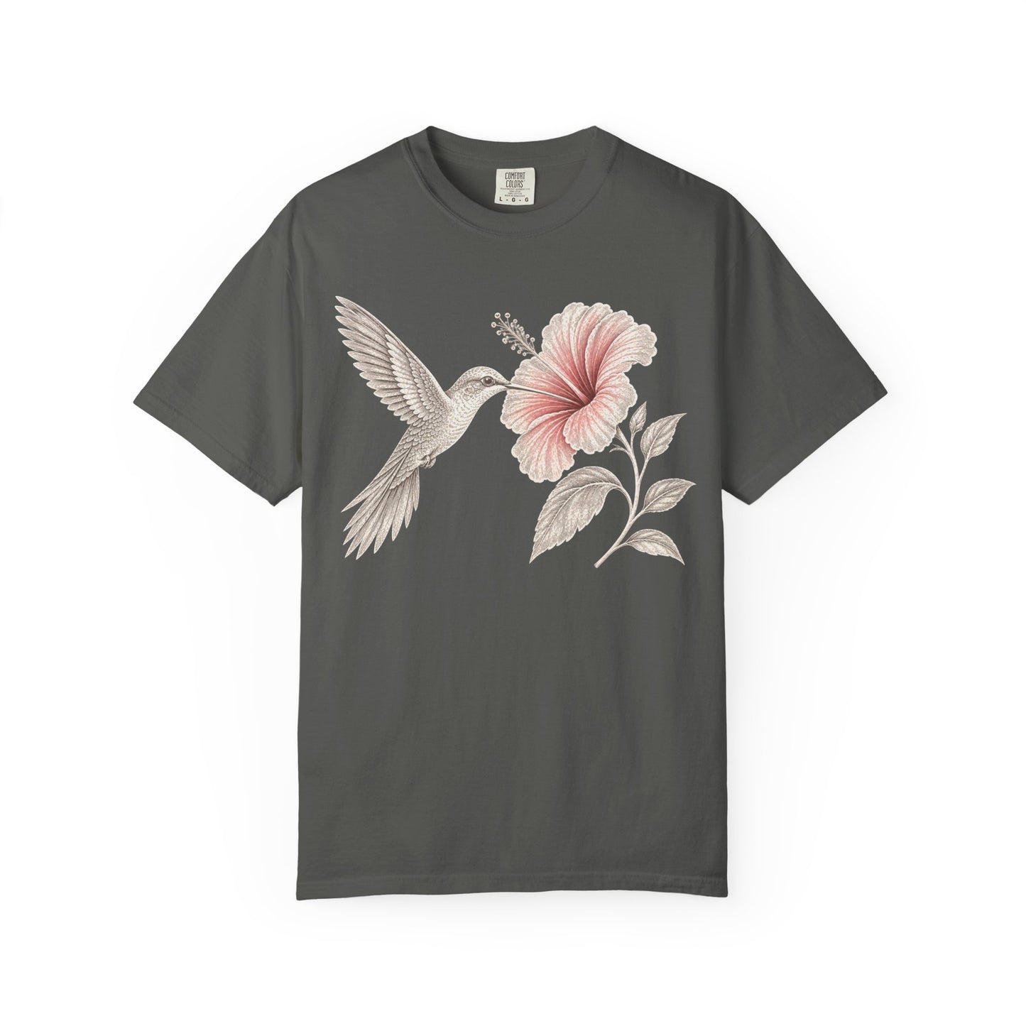 Vintage Hummingbird & Hibiscus Floral T-Shirt