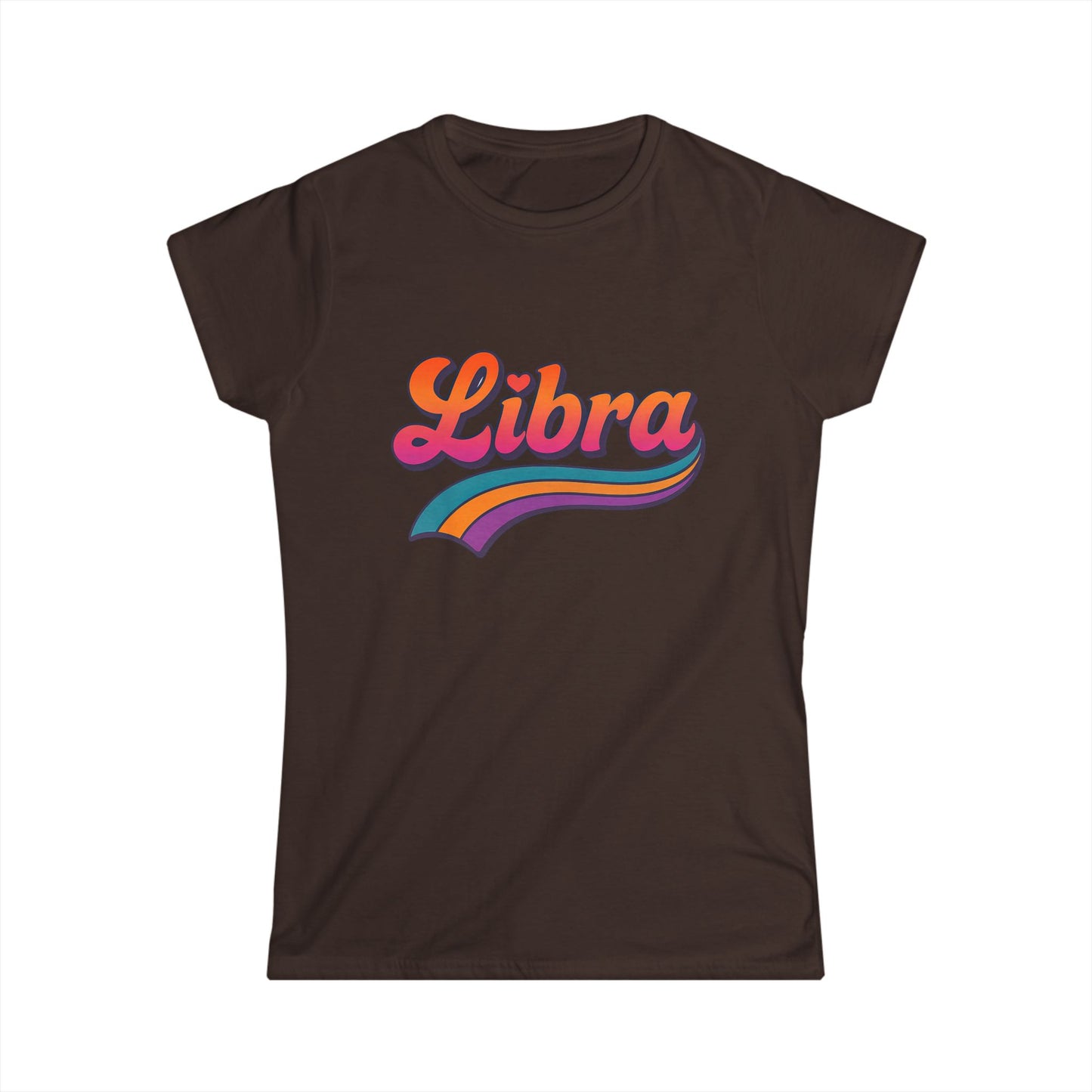 Libra Women’s Softstyle Tee – Empowering Retro Zodiac Colorful Shirt