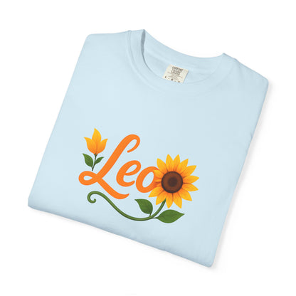 Leo Sunflower Tee – Retro Zodiac Shirt