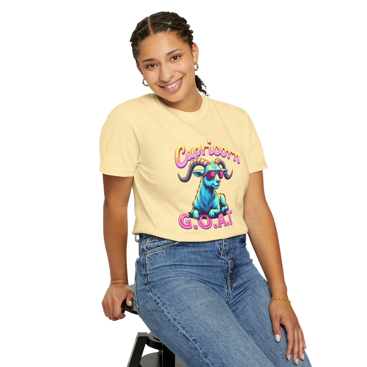 Capricorn G.O.A.T – Retro Neon Astrology Tee