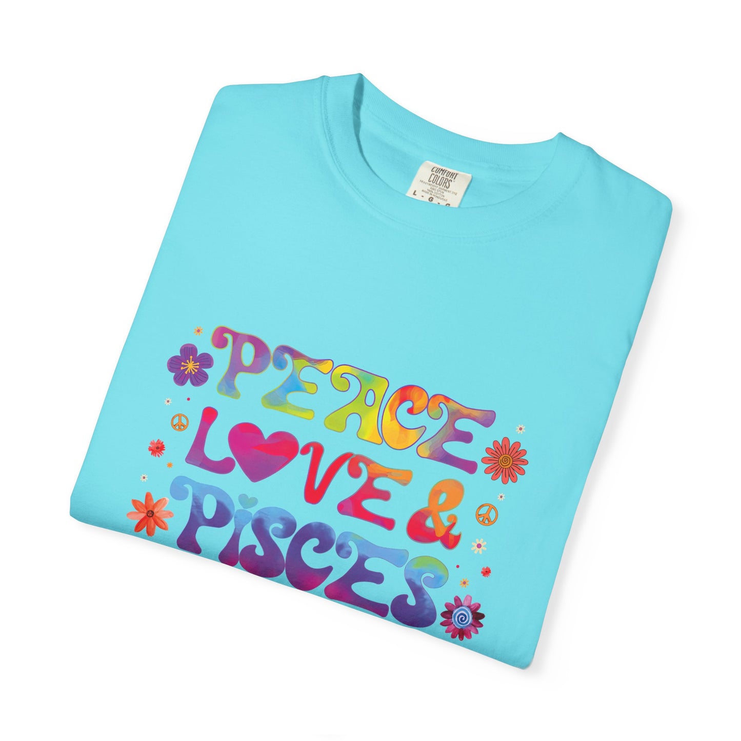 Peace Love & Pisces Tee – Retro Colorful Zodiac Shirt