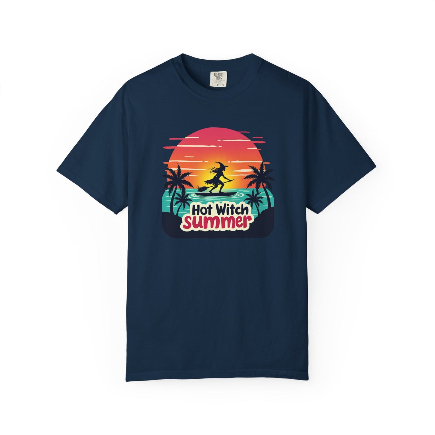 Hot Witch Summer - Surfing Retro Sunset Beach Tee