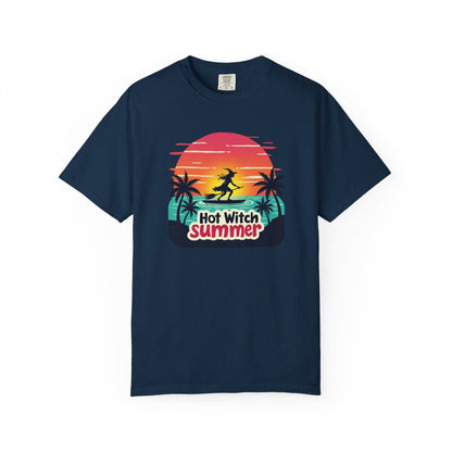 Hot Witch Summer - Surfing Retro Sunset Beach Tee