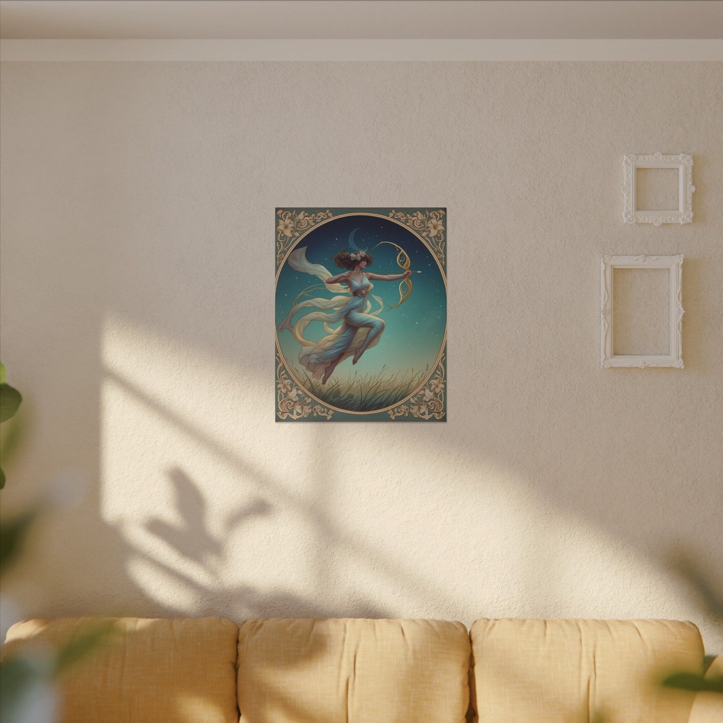 Artemis Under the Stars – Art Nouveau Goddess Wall Art