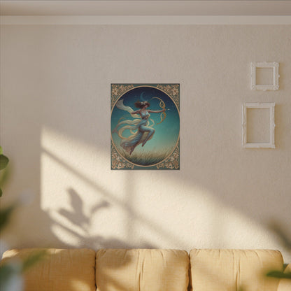 Artemis Under the Stars – Art Nouveau Goddess Wall Art