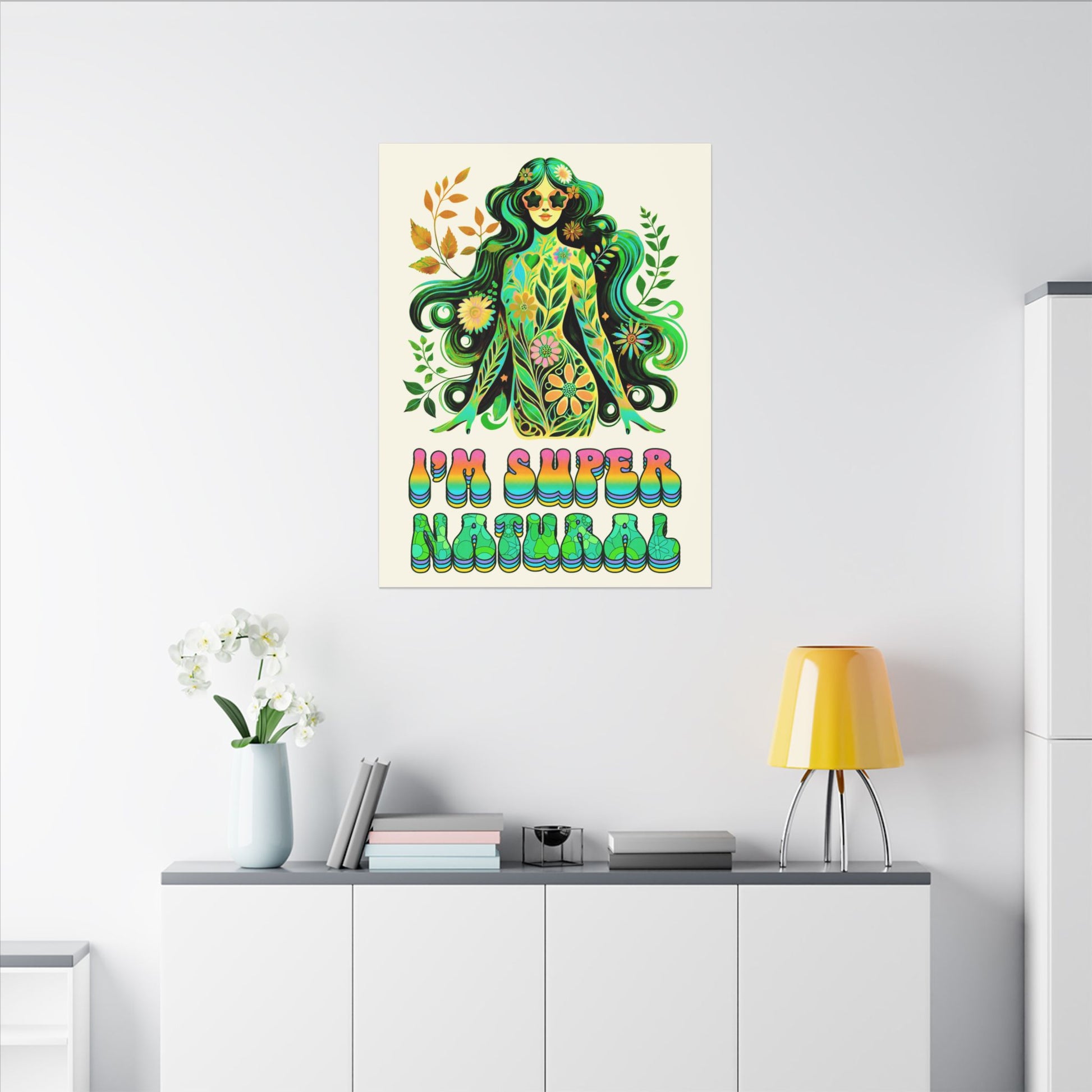 I’m Super Natural – Retro Radiant Affirmation Canvas Wall Art - Enchanted Sky