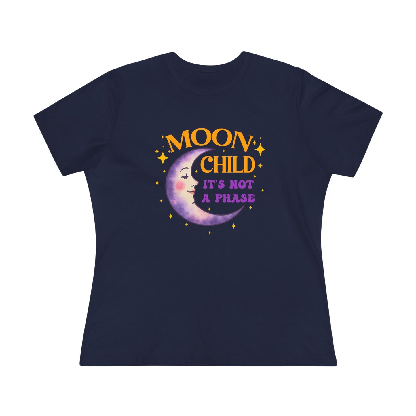 Moon Child It's Not A Phase Women’s Relaxed Tee – Empowering Celestial Colorful Shirt