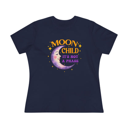 Moon Child It's Not A Phase Women’s Relaxed Tee – Empowering Celestial Colorful Shirt