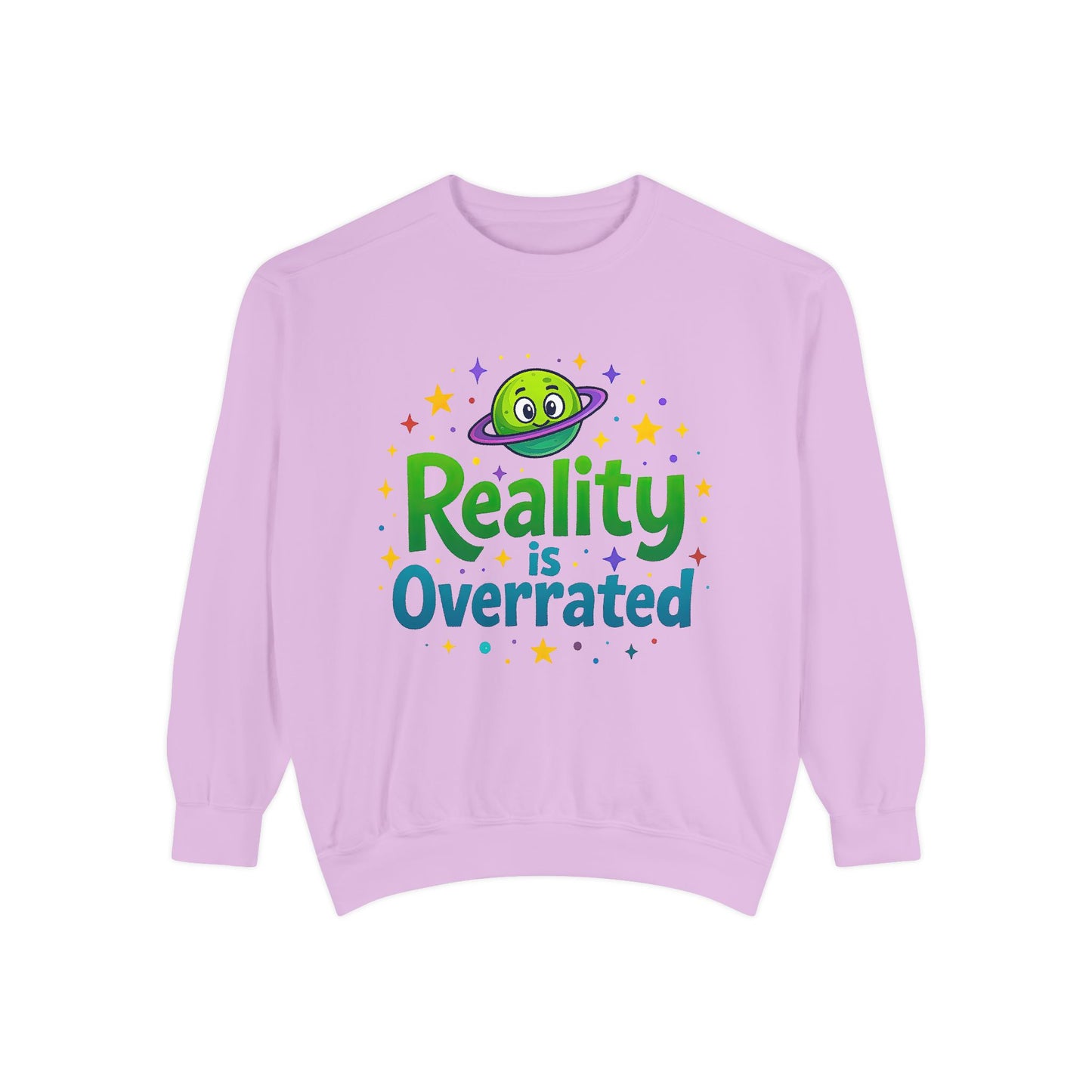 Reality Is Overrated Sweatshirt – Cosmic Alien Pullover