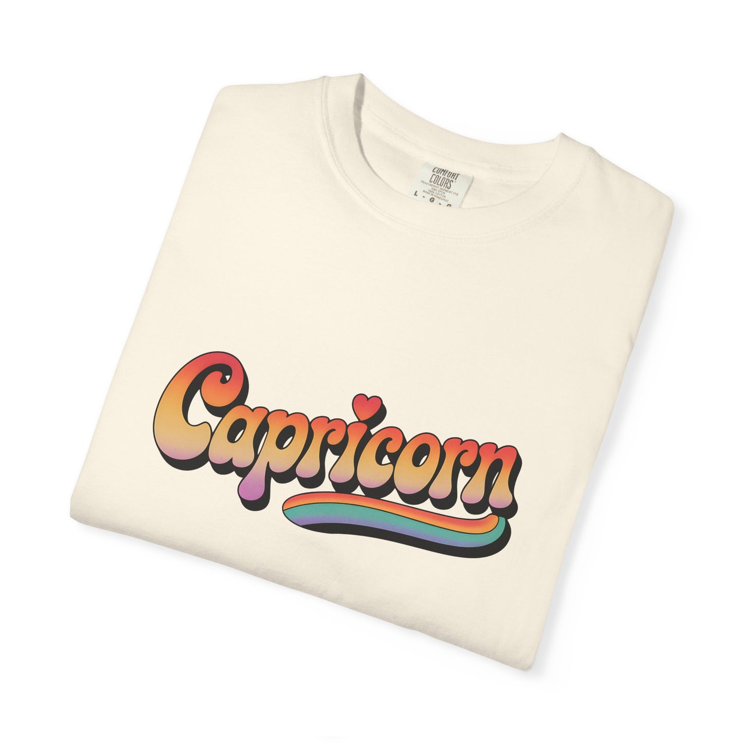 Capricorn – Retro Rainbow Groovy Zodiac Tee