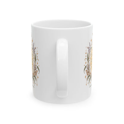 Boho Celestial Sun Virgo Zodiac Mug Floral Astrology Coffee Mug