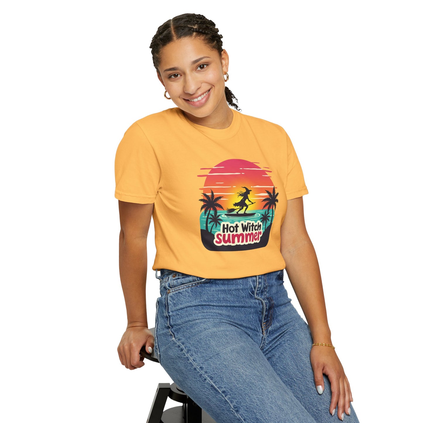 Hot Witch Summer - Surfing Retro Sunset Beach Tee