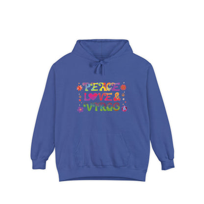 Peace Love & Virgo Unisex Hoodie – Groovy Retro Comfort Colors Midweight Hoodie