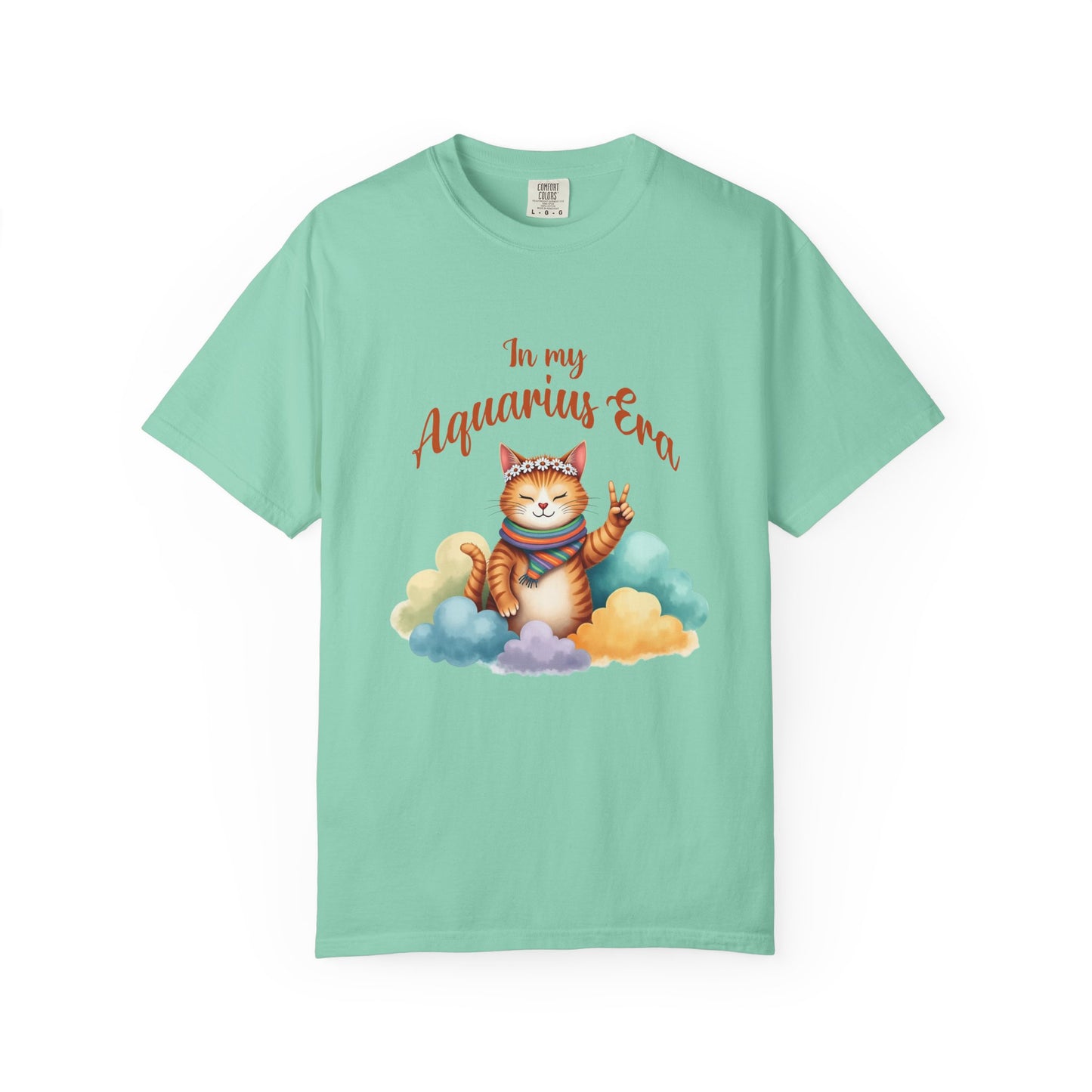 In My Aquarius Era Tee – Colorful Funny Zodiac Cat Shirt