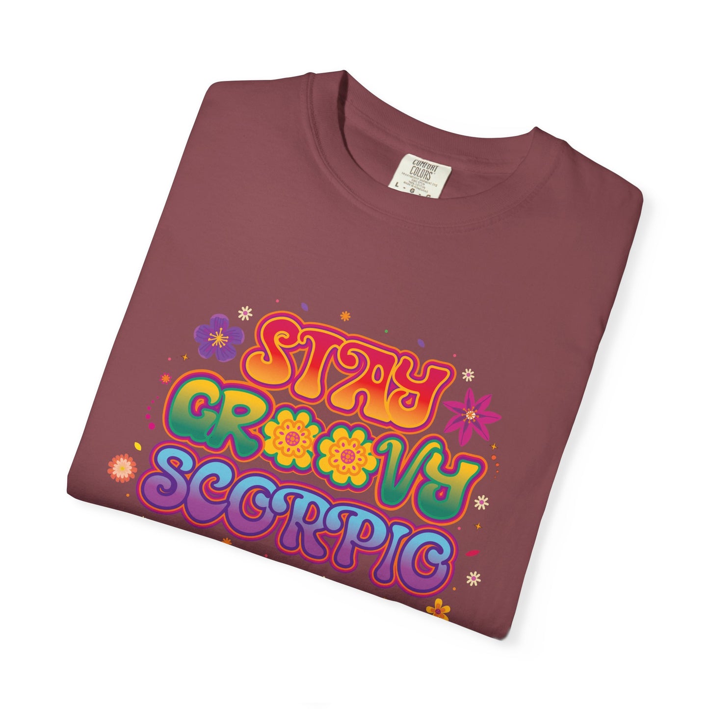 Stay Groovy Scorpio Tee – Groovy Flower Power Zodiac Shirt