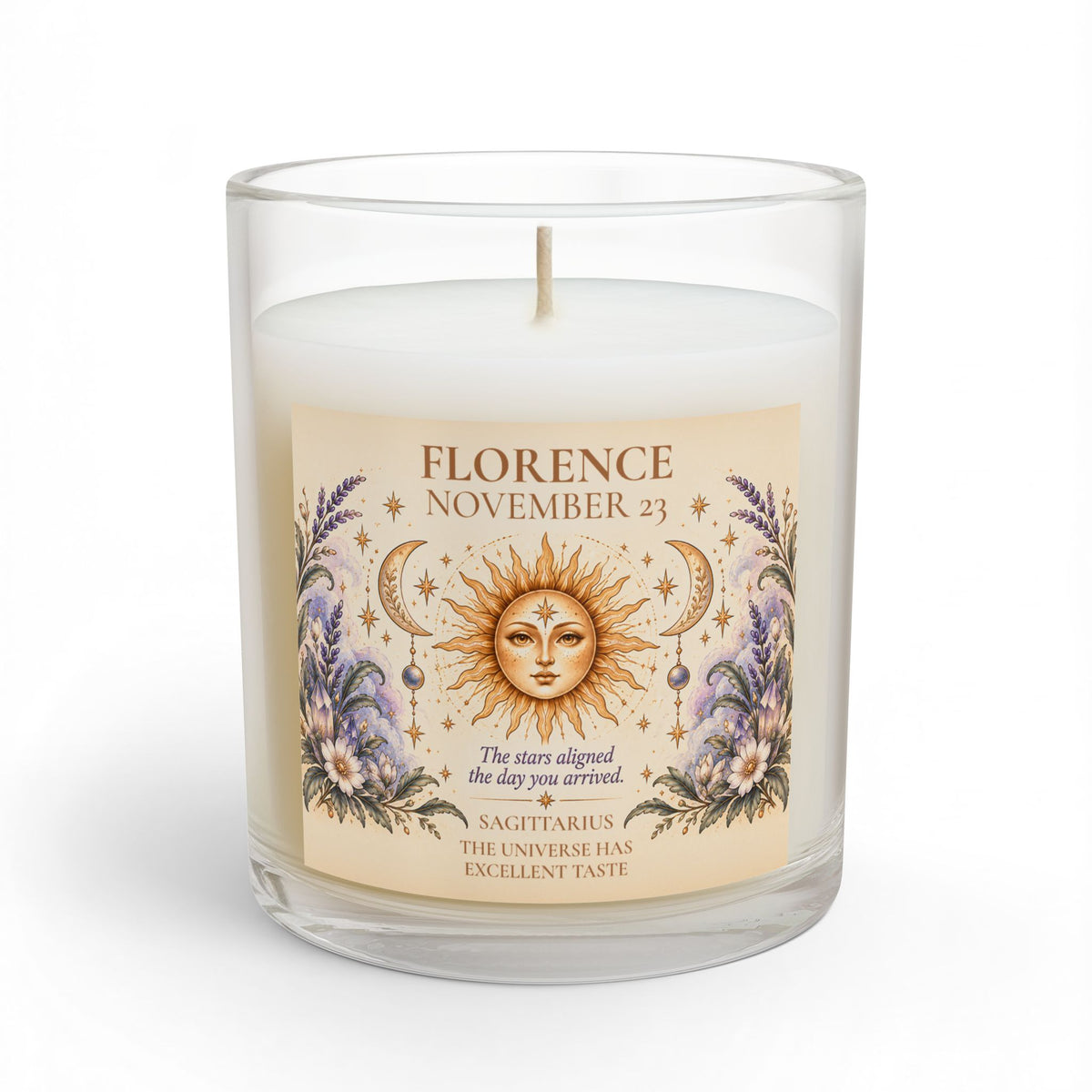 Personalized Astrology Candle with Name and Birthdate