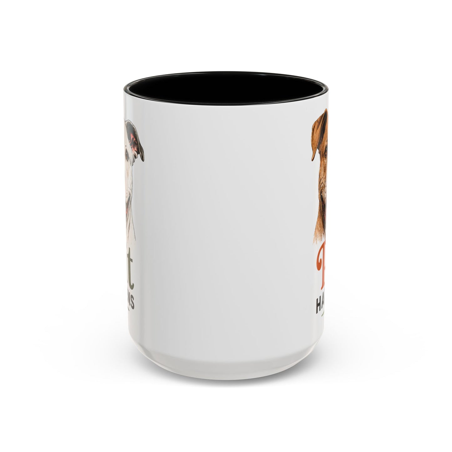 Pit Happens Black Accent Mug - Funny Pitbull Mug for Pit Bull Lovers - Cute Two Sided Pitbull Coffee Mug for Dog Moms & Dog Dads
