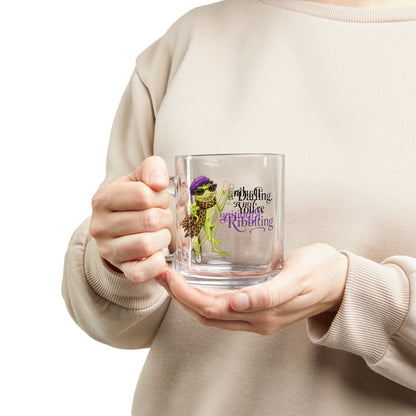 Funny Frog Glass Mug | Darling, You're Ribbiting | Fashion Frog Cocktail Mug | Gift for Frog Lovers & Fashionistas