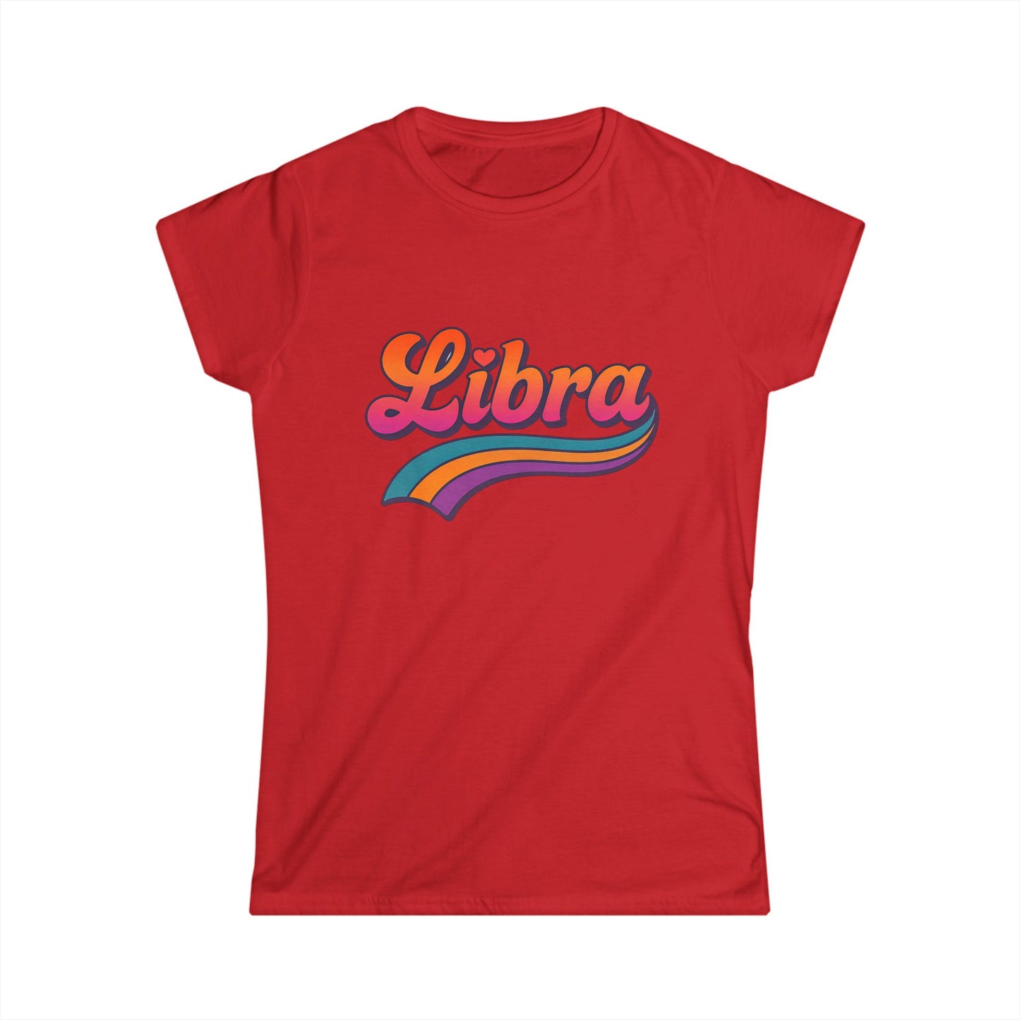 Libra Women’s Softstyle Tee – Empowering Retro Zodiac Colorful Shirt
