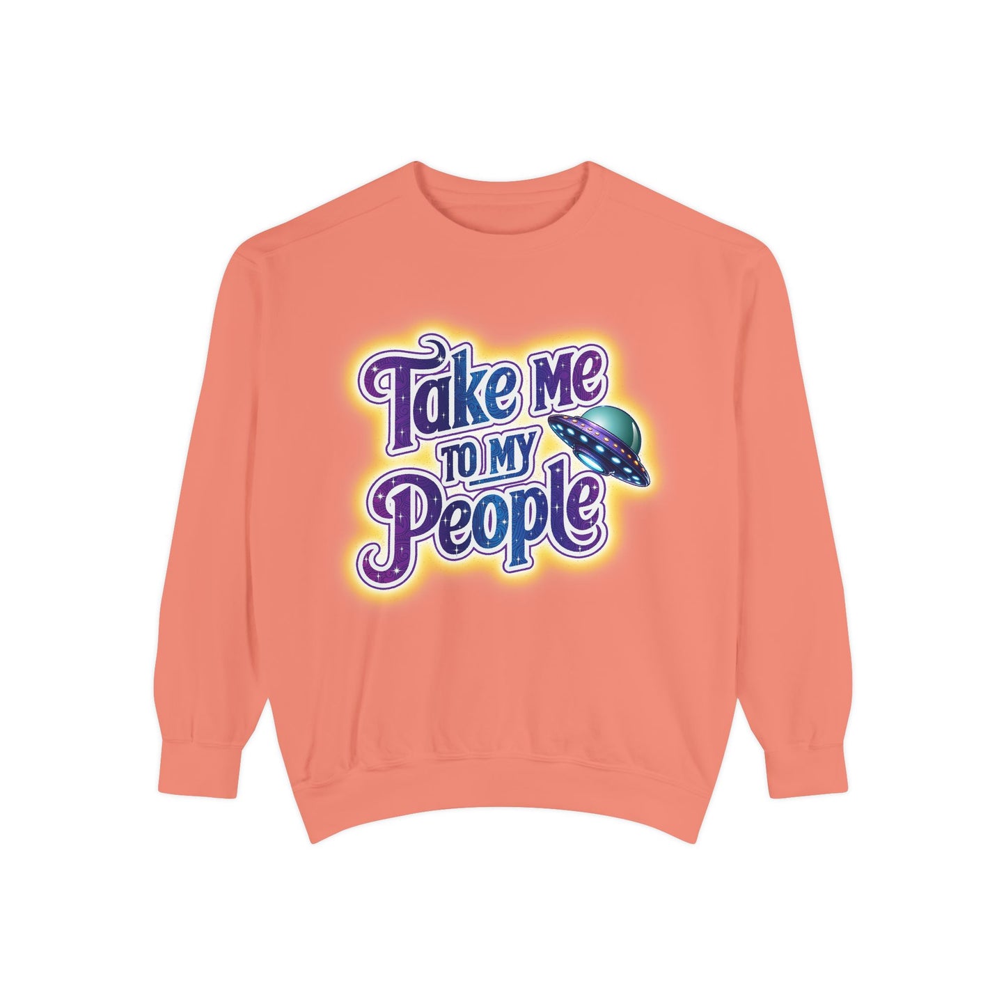 Take Me To My People Sweatshirt – Retro UFO Alien Pullover
