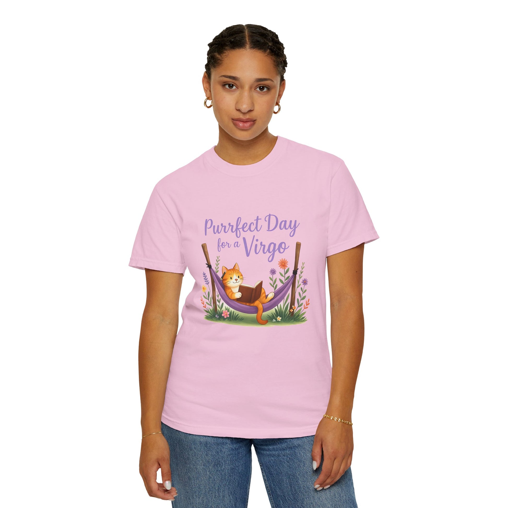 Purrfect Day for a Virgo Tee – Colorful Zodiac Cat Shirt