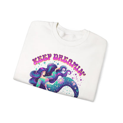 Keep Dreamin’ Pisces Sweatshirt | Celestial Mermaid Zodiac Crewneck | Cozy Astrology Gift for Dreamers | Water Sign Horoscope Apparel | Soft Star Sign Pullover