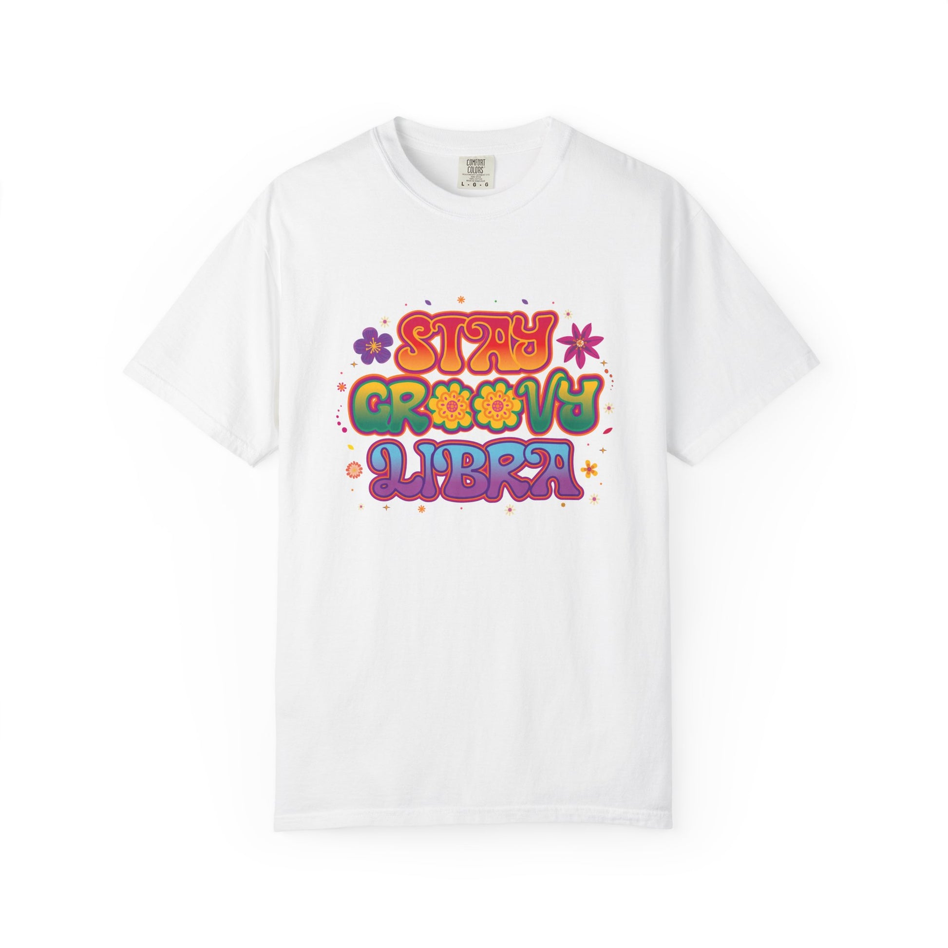 Stay Groovy Libra – Retro Colorful Tee Zodiac Shirt - Enchanted Sky