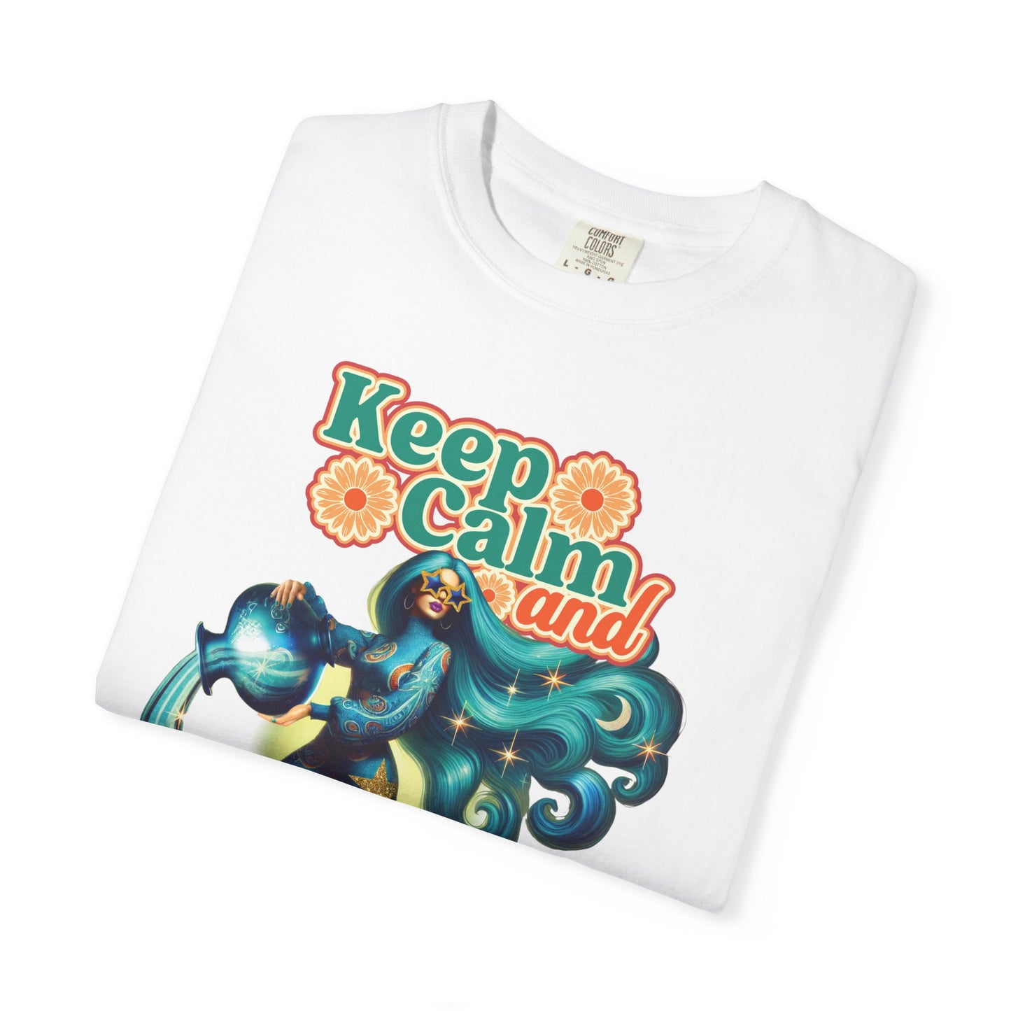 Keep Calm and Aquarius On – Retro Water Bearer Zodiac Tee