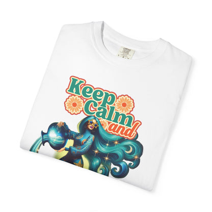 Keep Calm and Aquarius On – Retro Water Bearer Zodiac Tee