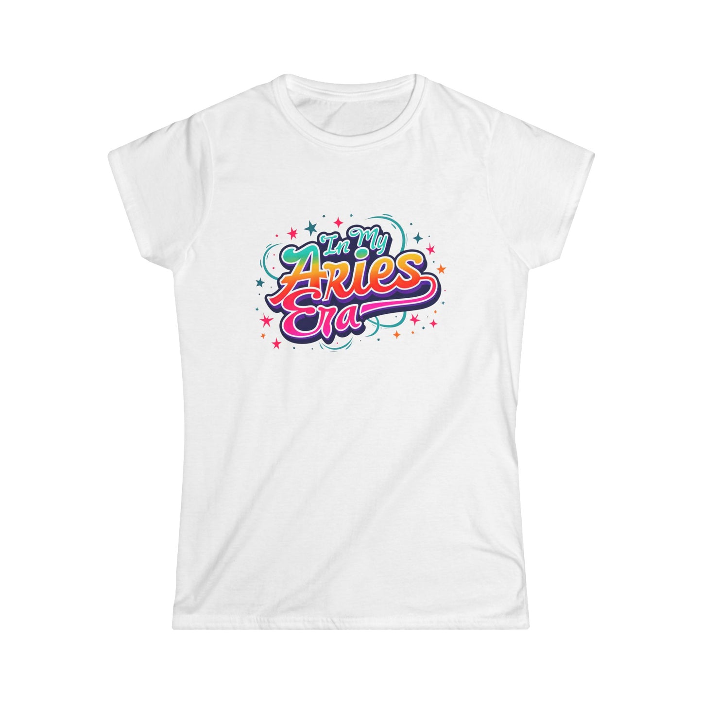 Aries Zodiac Women's Softstyle Tee | Cute Astrology Shirt | Casual Horoscope Fashion | Birthday Gift for Aries | Star Sign Graphic T-Shirt