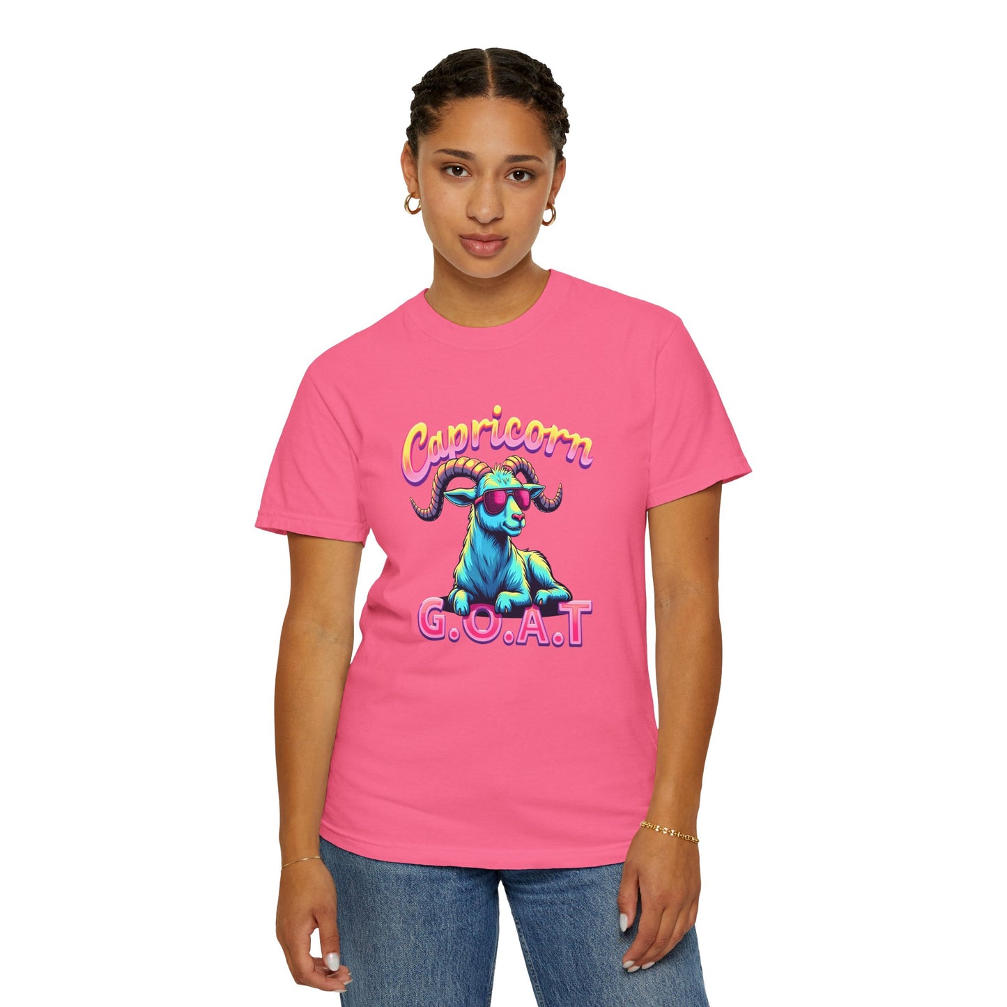 Capricorn G.O.A.T – Retro Neon Astrology Tee