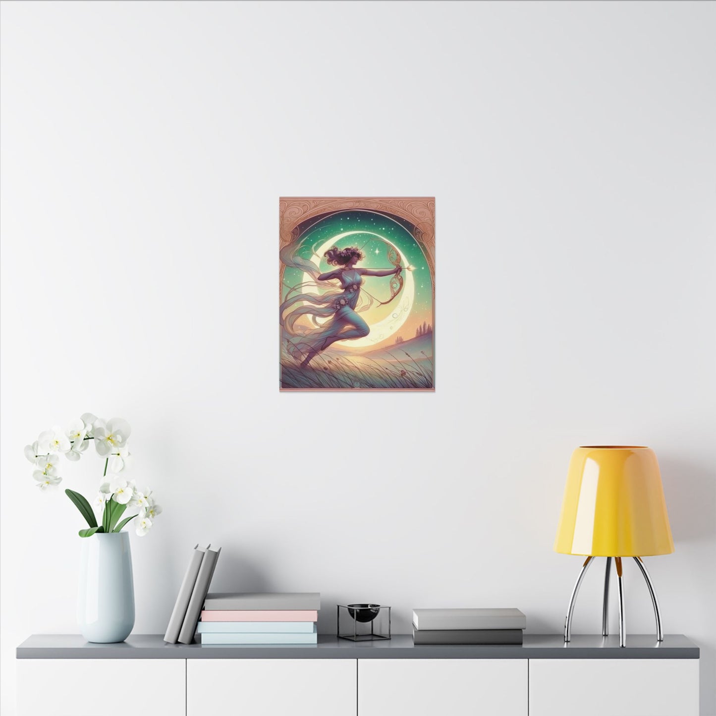Artemis Rising – Celestial Archer Art Nouveau Wall Art