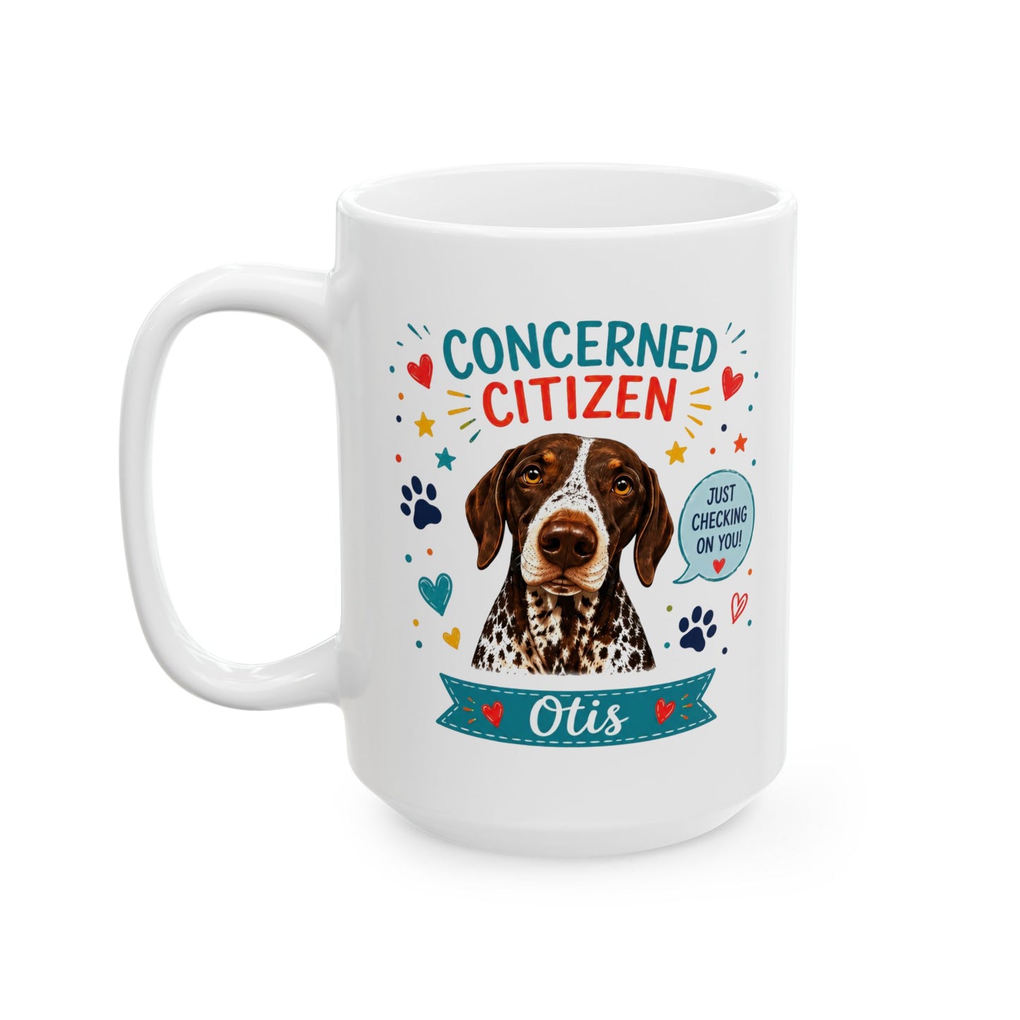 Personalized Dog Mug "Concerned Citizen" | Custom Pet Mug with Dog Photo & Name | Funny Dog Lover Gift