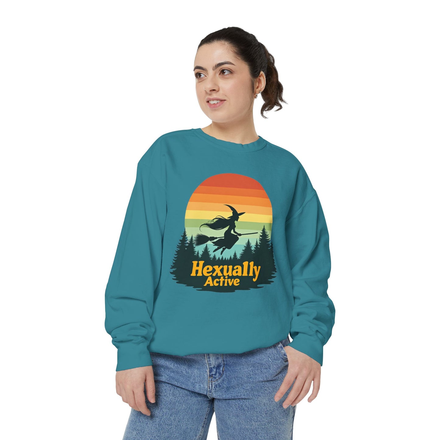 Hexually Active Unisex Crewneck – Sassy Retro Comfort Colors Midweight Sweatshirt