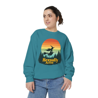 Hexually Active Unisex Crewneck – Sassy Retro Comfort Colors Midweight Sweatshirt
