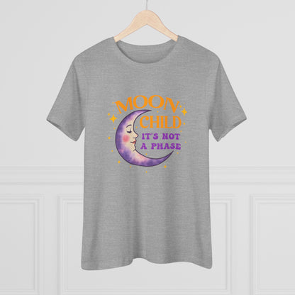 Moon Child It's Not A Phase Women’s Relaxed Tee – Empowering Celestial Colorful Shirt