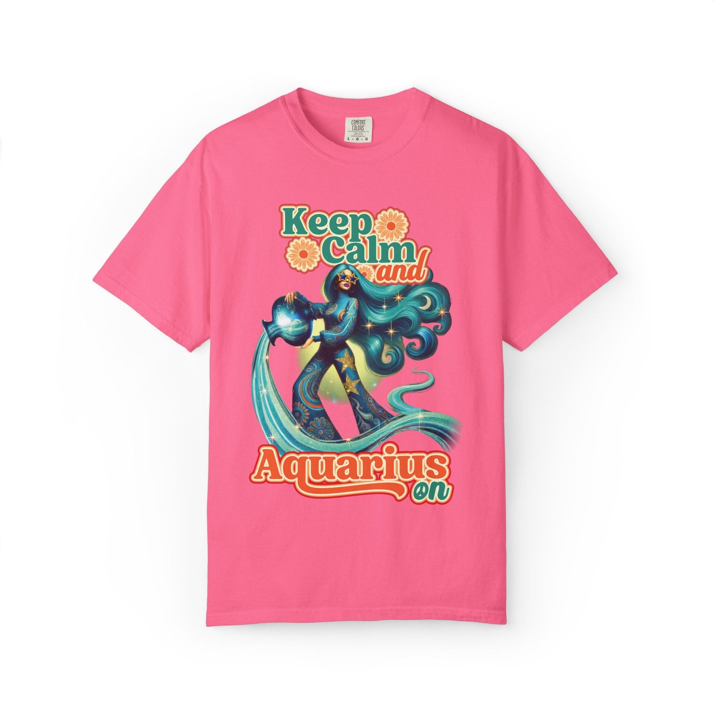 Keep Calm and Aquarius On – Retro Water Bearer Zodiac Tee