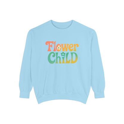 Flower Child Unisex Crewneck – Groovy Flower Power Comfort Colors Midweight Sweatshirt