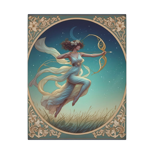 Artemis Under the Stars – Art Nouveau Goddess Wall Art
