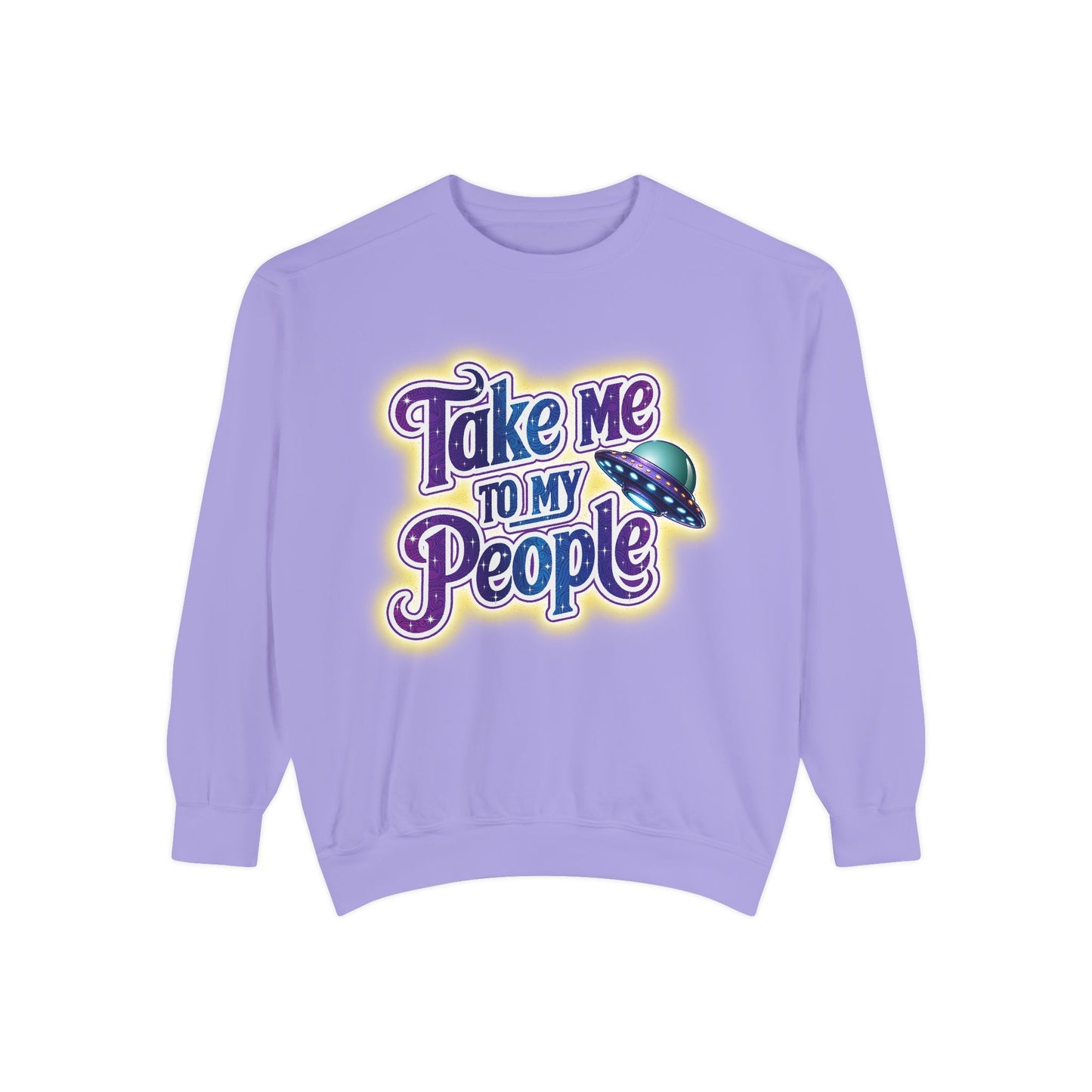 Take Me To My People Sweatshirt – Retro UFO Alien Pullover