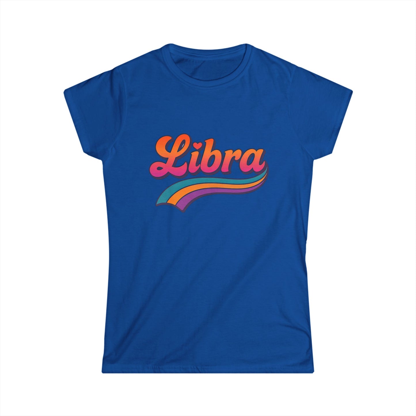 Libra Women’s Softstyle Tee – Empowering Retro Zodiac Colorful Shirt