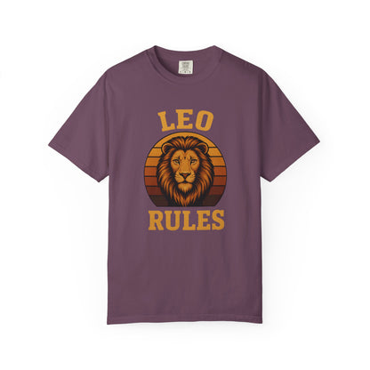 Leo Rules – Vintage Sunset Zodiac Tee