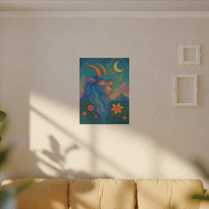 Capricorn Dreams – Radiant Retro Goat Wall Art